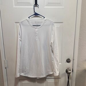 BYLT Basics Men's White Long Sleeve Shirt